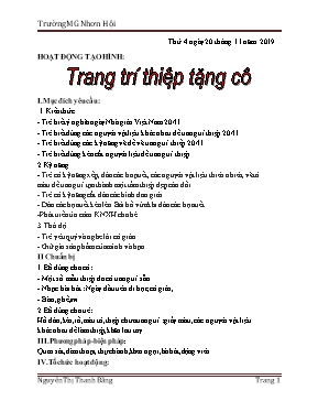 Bài giảng Lớp Mầm - Tạo hình: Trang trí thiệp tặng cô - Nguyễn Thị Thanh Bằng