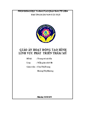 Giáo án Lớp Chồi - Đề tài: Trang trí cái đĩa - Chu Thị Trang