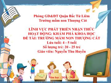 Bài giảng mầm non lớp Chồi - Đề tài: Trường mầm non thượng cát - Nguyễn Thu Huyền