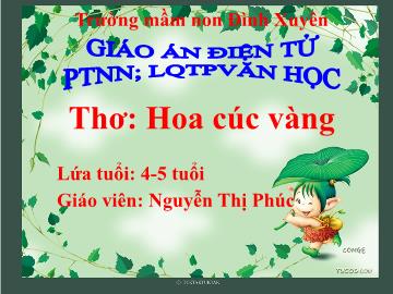 Bài giảng mầm non lớp Chồi - Thơ: Hoa cúc vàng - Nguyễn Thị Phúc