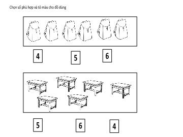 Bài giảng mầm non lớp Lá - Bài tập Toán số 6