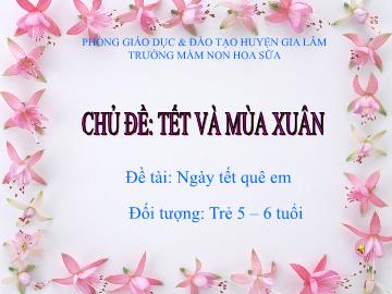 Bài giảng mầm non lớp Lá - Chủ đề: Tết và mùa xuân - Đề tài: Ngày tết quê em