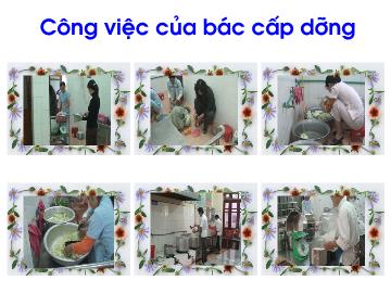 Bài giảng mầm non lớp Lá - Công việc của bác cấp dưỡng