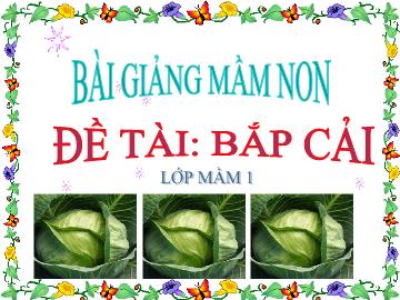 Bài giảng mầm non lớp Lá - Đề tài: Bắp cải