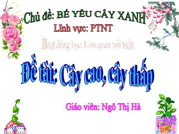 Bài giảng mầm non lớp Lá - Đề tài: Cây cao, cây thấp