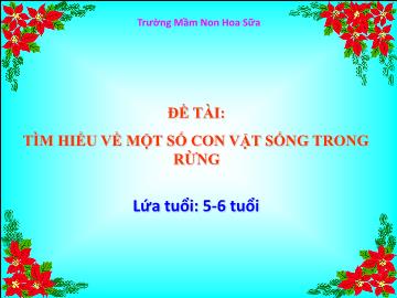 Bài giảng mầm non lớp Lá - Đề tài: Tìm hiểu về một số con vật sống trong rừng - Trường mầm non Hoa sữa