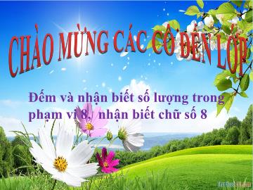 Bài giảng mầm non lớp Lá - Đếm và nhận biết số lượng trong phạm vi 8, nhận biết chữ số 8