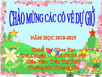 Bài giảng mầm non lớp Lá - Khám phá khoa học - Trò chuyện về thủ đô Hà Nội - Trần Thị Thủy