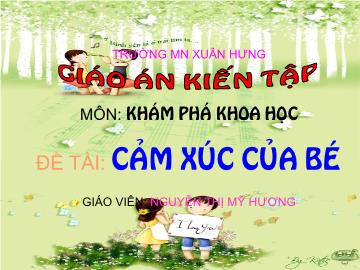 Bài giảng mầm non lớp Lá - Mơn: Khám phá khoa học - Đề tài: Cảm xúc của bé