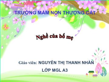 Bài giảng mầm non lớp Lá - Nghề của bố mẹ - Nguyễn Thị Thanh Nhàn