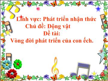 Bài giảng mầm non lớp Lá - Phát triển nhận thức - Chủ đề: Động vật - Đề tài: Vòng đời phát triển của con ếch