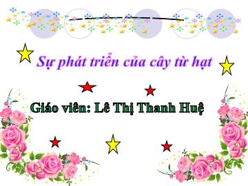 Bài giảng mầm non lớp Lá - Sự phát triển của cây từ hạt - Lê Thị Thanh Huệ