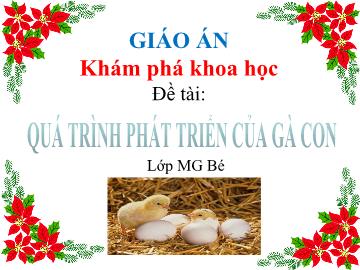 Bài giảng mầm non lớp Mầm - Đề tài: Quá trình phát triển của gà con