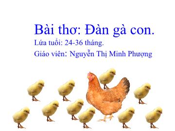 Bài giảng mầm non lớp Nhà trẻ - Bài thơ: Đàn gà con