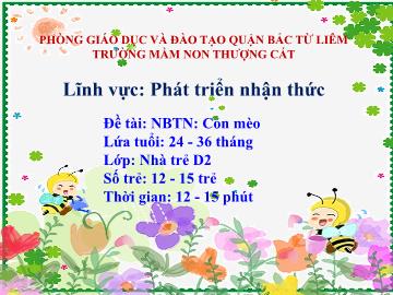 Bài giảng mầm non lớp Nhà trẻ - Đề tài: Nhận biết tập nói: Con mèo