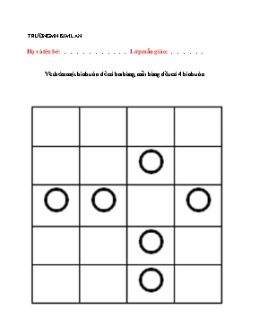 Giáo án mầm non lớp Chồi - Bài tập: Vẽ thêm một hình tròn để có hai hàng, mỗi hàng đều có 4 hình tròn