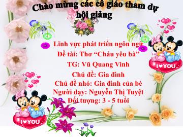 Bài giảng Mầm non Lớp Chồi - Chủ đề: Gia đình - Thơ: Thăm nhà bà - Nguyễn Thị Tuyệt