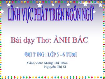 Bài giảng Mầm non Lớp Lá - Thơ: Ảnh Bác - Mông Thị Thảo