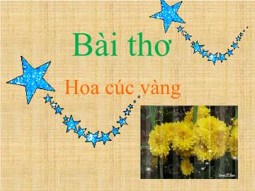 Bài giảng Mầm non Lớp Lá - Thơ: Hoa cúc vàng (Bản hay)