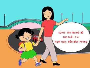 Bài giảng Mầm non Lớp Lá - Thơ: Mẹ đố bé - Trần Bích Phương