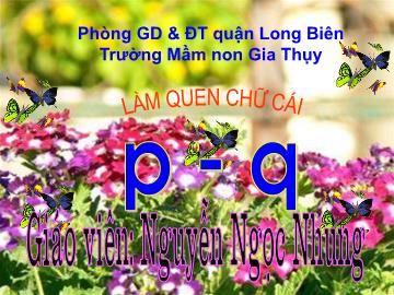 Bài giảng Mầm non Lớp Lá - Làm quen chữ cái p, q - Nguyễn Ngọc Nhung