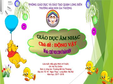 Bài giảng Mầm non Lớp Chồi - Chủ đề: Động vật - Đề tài: Chú voi con ở bản Đôn - Năm học 2017-2018 - Hà Thị Chiềm