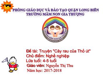 Bài giảng Mầm non Lớp Chồi - Chủ điểm: Nghề nghiệp - Đề tài: Truyện 