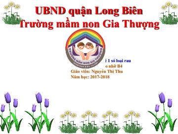 Bài giảng Mầm non Lớp Chồi - Đề tài: Tìm hiểu về một số loại rau - Năm học 2017-2018 - Nguyễn Thị Thu