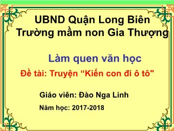 Bài giảng Mầm non Lớp Chồi - Làm quen văn học - Đề tài: Truyện 