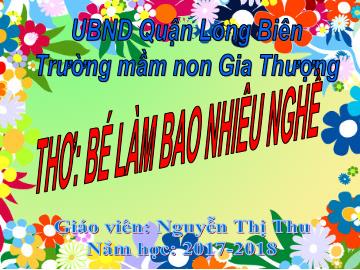 Bài giảng Mầm non Lớp Chồi - Thơ 