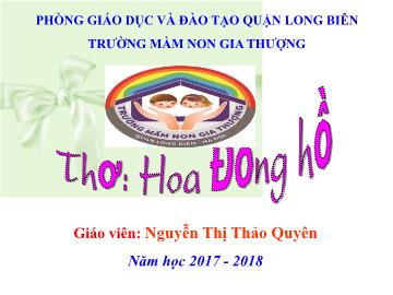 Bài giảng Mầm non Lớp Chồi - Thơ 