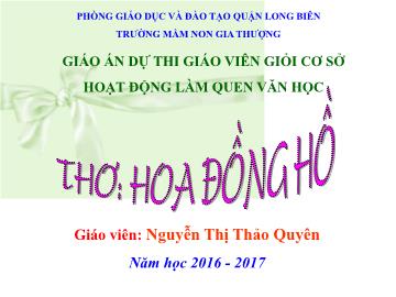 Bài giảng Mầm non Lớp Chồi - Thơ 