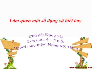 Bài giảng Mầm non Lớp Chồi - Chủ đề: Động vật - Đề tài: Làm quen một số động vậ biết bay