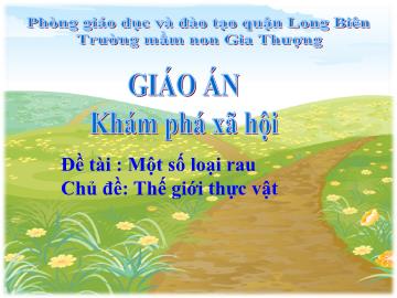 Bài giảng Mầm non Lớp Lá - Chủ đề: Thế giới thực vật - Đề tài: Một số loại rau - Trường Mầm non Gia Thượng