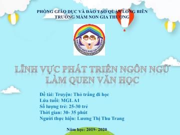 Bài giảng Mầm non Lớp Lá - Làm quen văn học - Đề tài: Truyện 