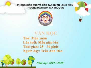 Bài giảng Mầm non Lớp Lá - Thơ 