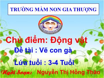 Bài giảng Mầm non Lớp Mầm - Chủ đề: Động vật - Đề tài: Vẽ con gà - Nguyễn Thị Hồng Thảo