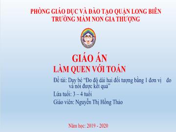 Bài giảng Mầm non Lớp Mầm - Đề tài: Dạy bé 