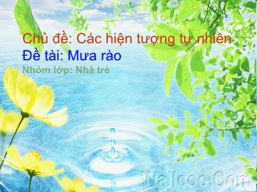 Bài giảng Mầm non Lớp Nhà trẻ - Chủ đề: Các hiện tượng tự nhiên - Đề tài: Mưa rào