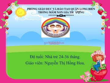 Bài giảng Mầm non Lớp Nhà trẻ - Chủ đề: Khuôn mặt bé - Đề tài: Dán những khuôn mặt nghộ nghĩnh - Nguyễn Thị Hồng Hoa