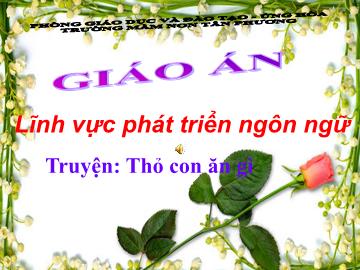 Bài giảng Mầm non Lớp Nhà trẻ - Phát triển ngôn ngữ - Truyện: Thỏ con ăn gì - Trường Mầm non Tân Phương