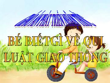 Bài giảng Mầm non Lớp Nhà trẻ - Phát triển nhận thức - Bé biết gì về luật giao thông