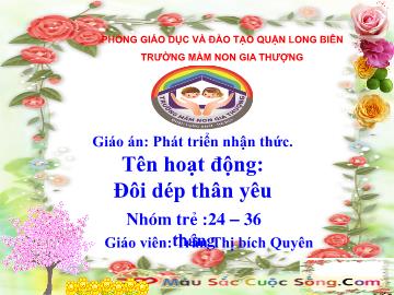 Bài giảng Mầm non Lớp Nhà trẻ - Phát triển nhận thức - Đề tài: Đôi dép thân yêu - Trần Thị bích Quyên