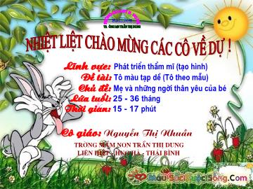 Bài giảng Mầm non Lớp Nhà trẻ - Phát triển thẩm mĩ - Đề tài: Tô màu tạp dề (Tô theo mẫu) - Nguyễn Thị Nhuần