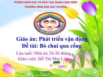 Bài giảng Mầm non Lớp Nhà trẻ - Phát triển vận động - Đề tài: Bò chui qua cổng - Đỗ Thị Mai Liên