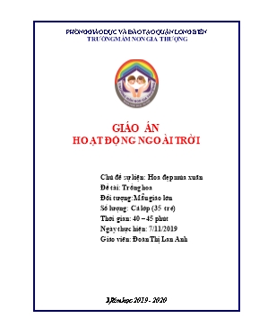 Giáo án Bài giảng Mầm non Lớp Lá - Chủ đề: Hoa đẹp mùa xuân - Đề tài: Trồng hoa - Năm học 2019-2020 - Đoàn Thị Lan Anh