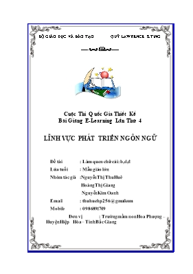 Giáo án Mầm non Lớp Lá - Hoạt động: Làm quen văn học - Truyện 