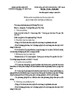 Thuyết minh Bài giảng Mầm non Lớp Chồi - Lĩnh vực: Phát triển ngôn ngữ - Truyện 