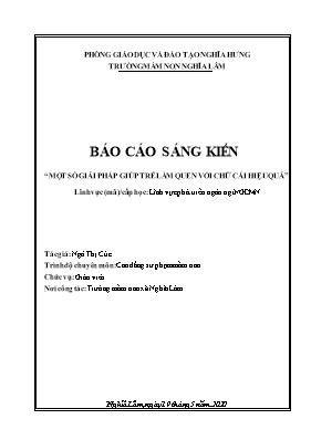 Sáng kiến kinh nghiệm Một số giải pháp giúp trẻ làm quen với chữ cái hiệu quả