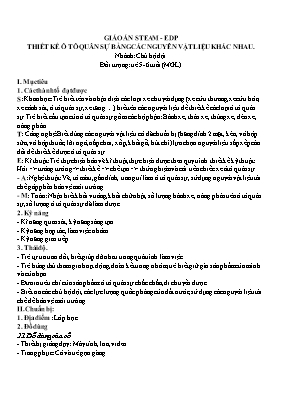 Giáo án Mầm non Lớp Lá - Chủ đề: Thiết kế ô tô quân sự bằng các nguyên vật liệu khác nhau. Chủ đề nhánh: Chú bộ đội